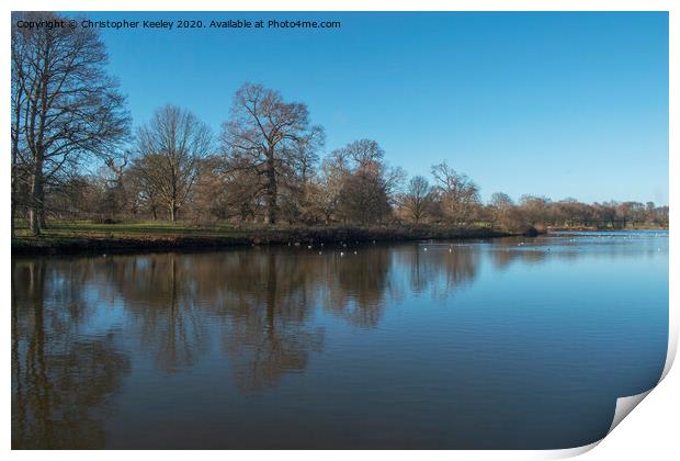 Blickling lake  Print by Christopher Keeley
