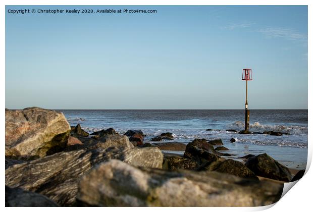 Caister beach  Print by Christopher Keeley
