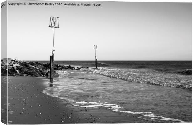 Caister beach  Canvas Print by Christopher Keeley