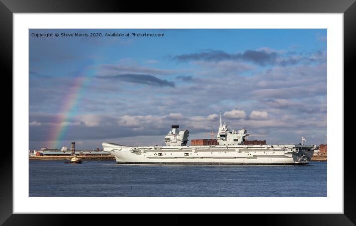HMS Prince of Wales on the River Mersey Framed Mounted Print by Steve Morris
