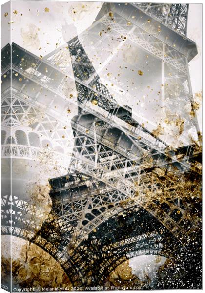 Eiffel Tower | Vintage gold Canvas Print by Melanie Viola