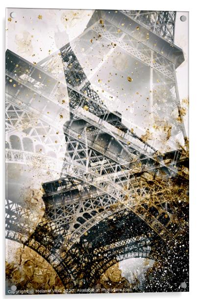 Eiffel Tower | Vintage gold Acrylic by Melanie Viola
