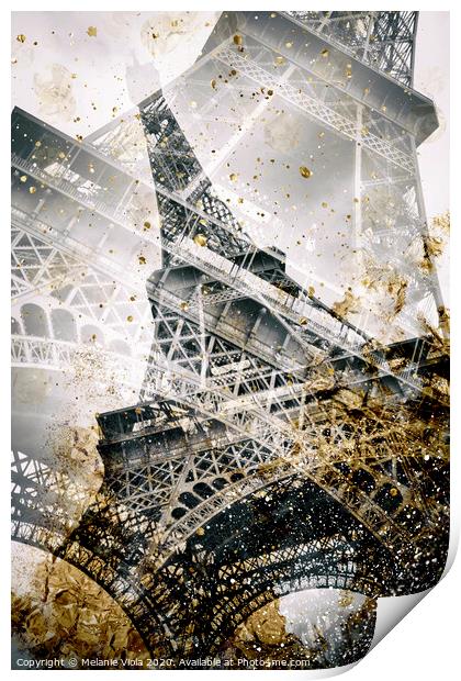 Eiffel Tower | Vintage gold Print by Melanie Viola