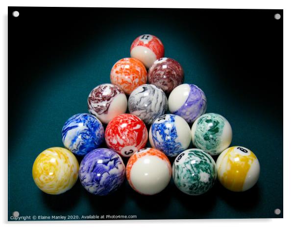 Pool / Billiards Balls...misc  Acrylic by Elaine Manley