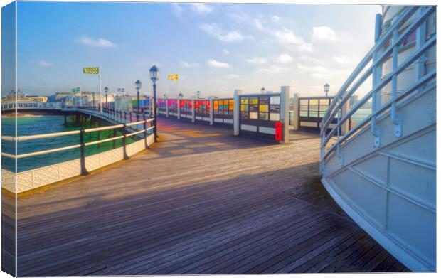 Worthing Pier Colours Canvas Print by Clive Eariss