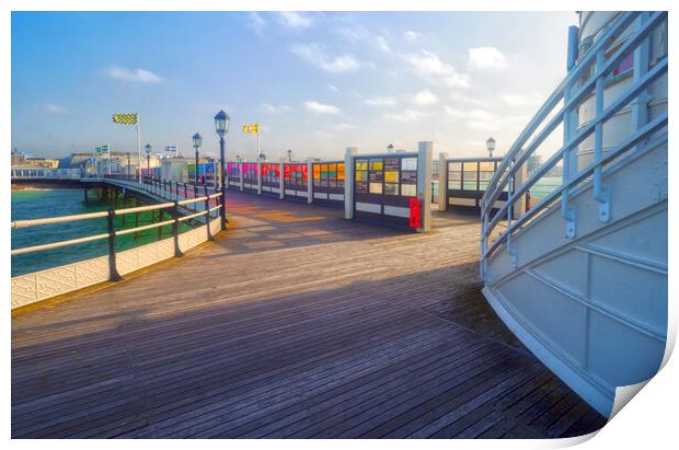 Worthing Pier Colours Print by Clive Eariss