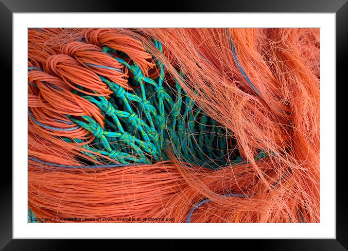 Fishing Net Abstract Framed Mounted Print by Alexandra Lavizzari