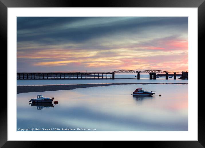 Barmouth Bridge at Sunset Framed Mounted Print by Heidi Stewart
