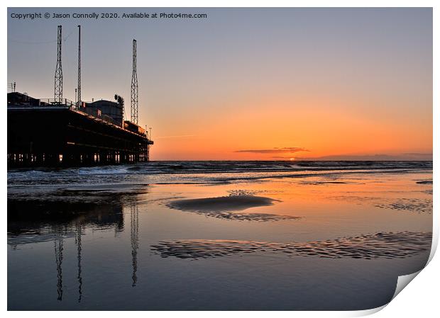 South Pier At Sunset, Blackpool. Print by Jason Connolly