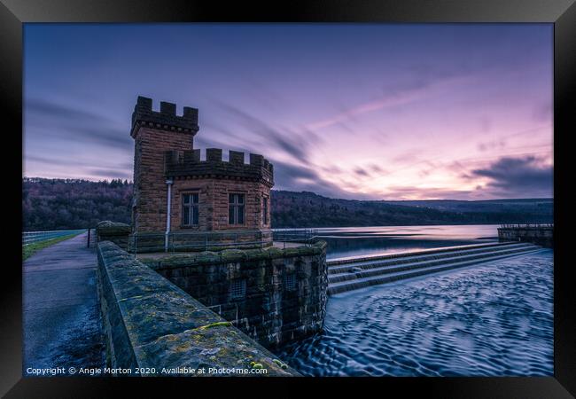 Broomhead Reservoir at Dusk Framed Print by Angie Morton