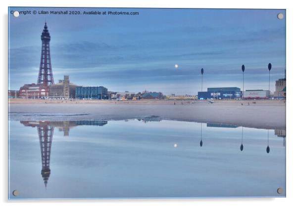 Blackpool North Promenade.  Acrylic by Lilian Marshall