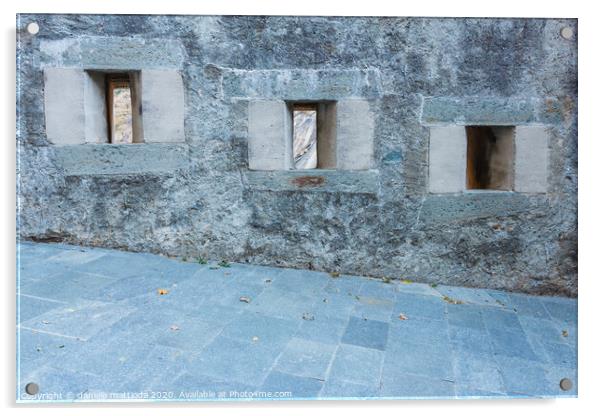 series of slits of an ancient castle Acrylic by daniele mattioda