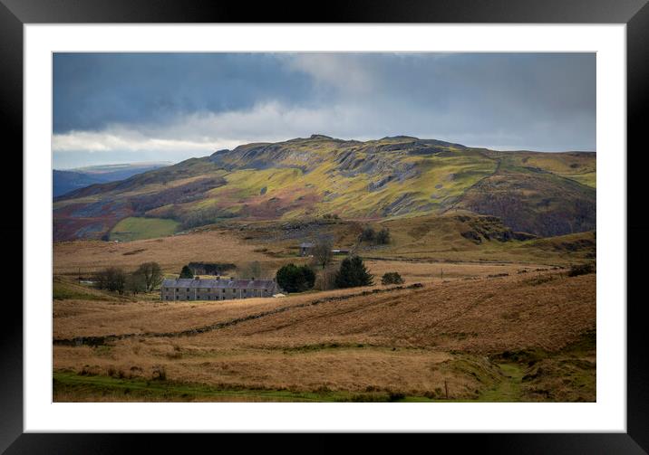 The old miners' cottages at Penwyllt Framed Mounted Print by Leighton Collins