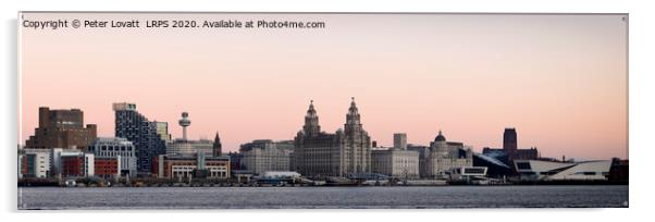Panoramic image of Liverpool Waterfront Acrylic by Peter Lovatt  LRPS