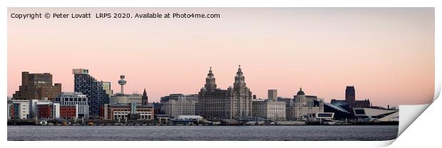 Panoramic image of Liverpool Waterfront Print by Peter Lovatt  LRPS