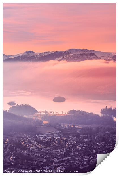 Clouds over Derwentwater Print by Jonny Gios