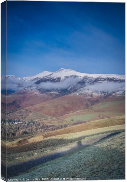 Clouds Touching Skiddaw  Canvas Print by Jonny Gios