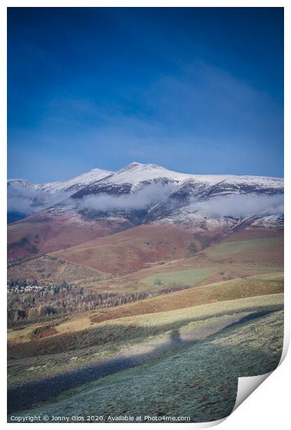 Clouds Touching Skiddaw  Print by Jonny Gios