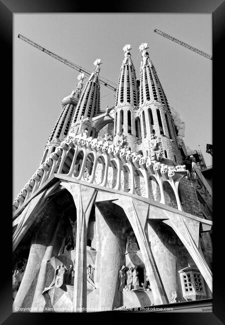 La Sagrada Familia - Barcelona Framed Print by Alessandro Ricardo Uva