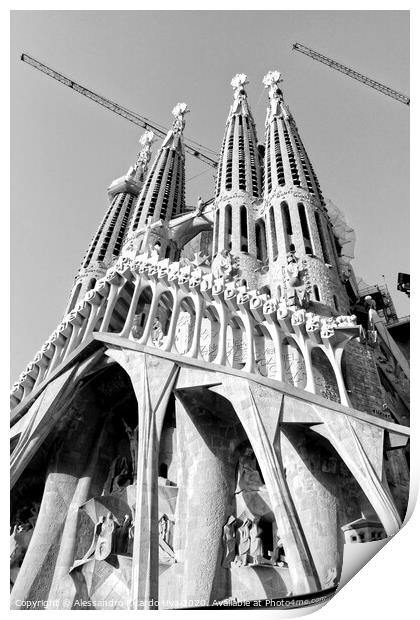 La Sagrada Familia - Barcelona Print by Alessandro Ricardo Uva