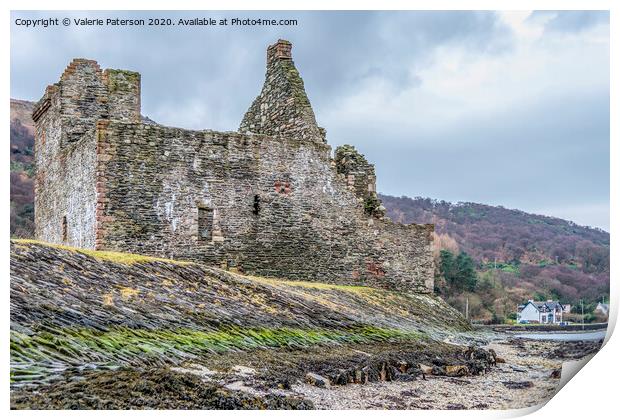 Lochranza Castle Print by Valerie Paterson