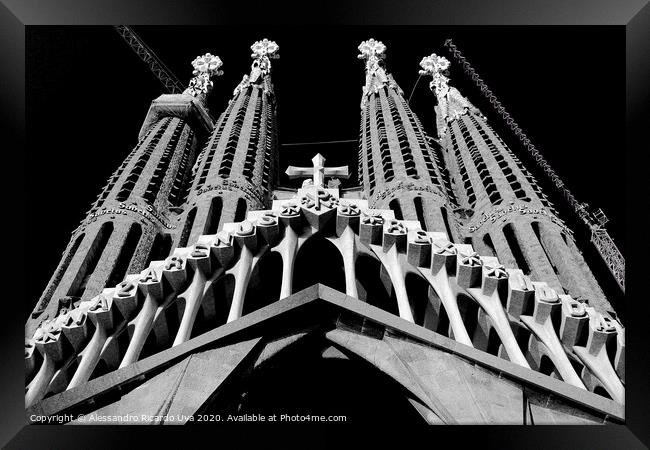 La Sagrada familia - Barcelona Framed Print by Alessandro Ricardo Uva
