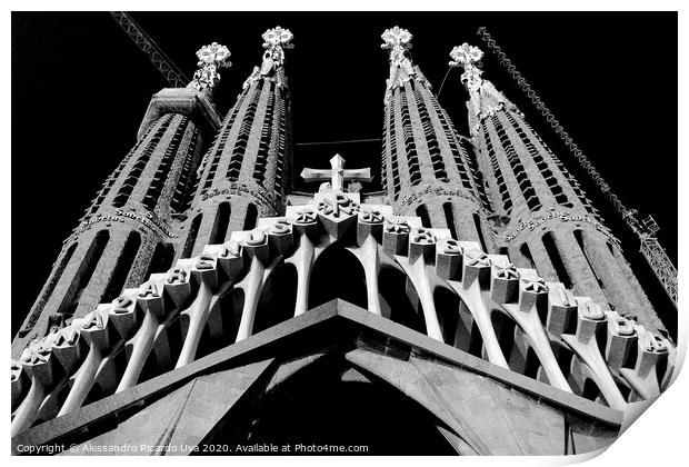 La Sagrada familia - Barcelona Print by Alessandro Ricardo Uva
