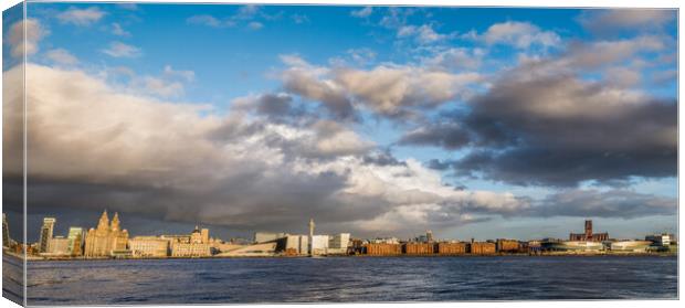 Panorama of the Liverpool waterfront Canvas Print by Jason Wells