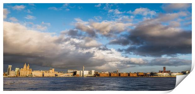Panorama of the Liverpool waterfront Print by Jason Wells