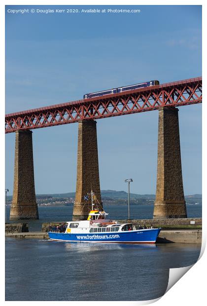 Forth Belle docks with tour passengers at South Qu Print by Douglas Kerr