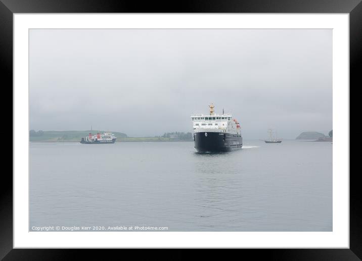 Calmac ferries, MV Clansman arriving in Oban, MV Hebridean Isles Framed Mounted Print by Douglas Kerr