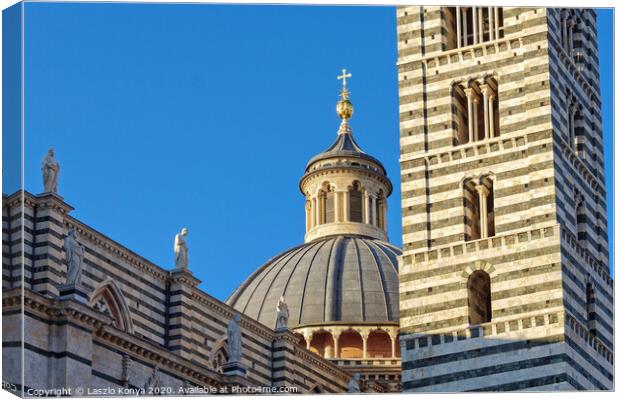 Dome and Bell Tower of the Duomo - Siena Canvas Print by Laszlo Konya
