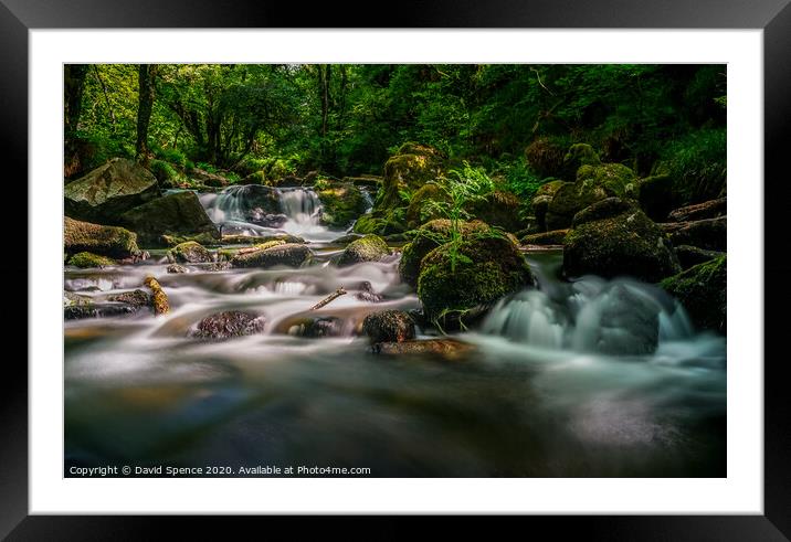 Down Stream & Golitha Falls Framed Mounted Print by David Spence