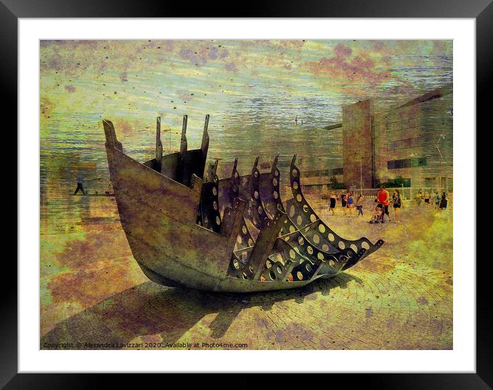 Cardiff Quay Under Water Framed Mounted Print by Alexandra Lavizzari