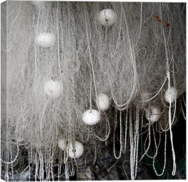 Drying Fishing Nets Canvas Print by Alexandra Lavizzari