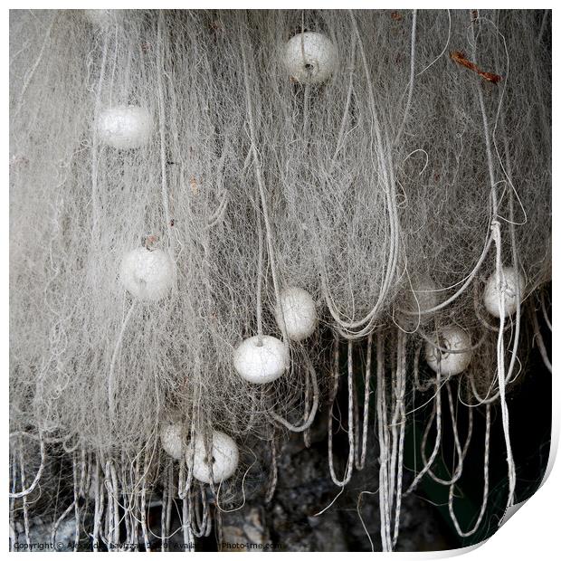 Drying Fishing Nets Print by Alexandra Lavizzari