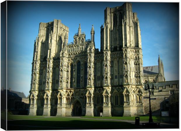 Majestic Wells Cathedral Canvas Print by Heather Goodwin