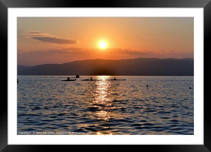 Relaxing Greek Sunset, Skiathos, Greece. Framed Mounted Print by john hill