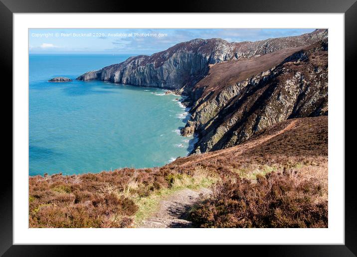 Gogarth Bay and North Stack Anglesey Framed Mounted Print by Pearl Bucknall
