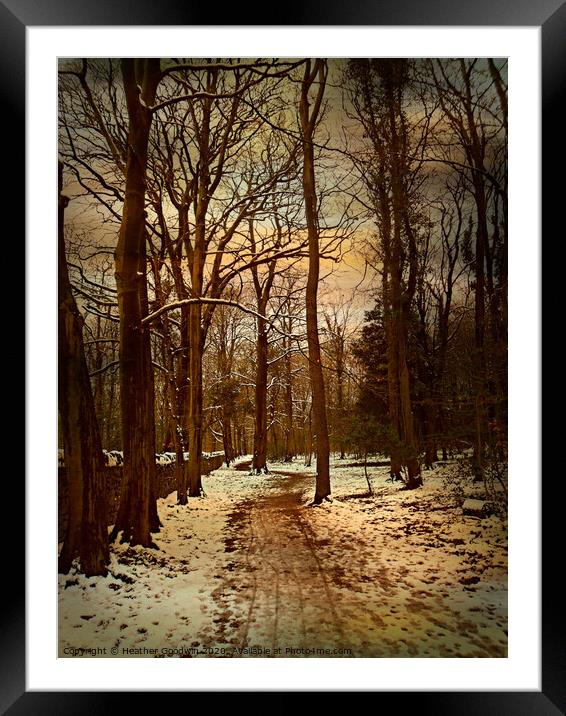 Snow Walk Framed Mounted Print by Heather Goodwin