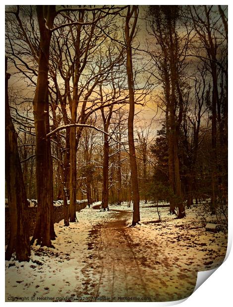  Snow Walk Print by Heather Goodwin