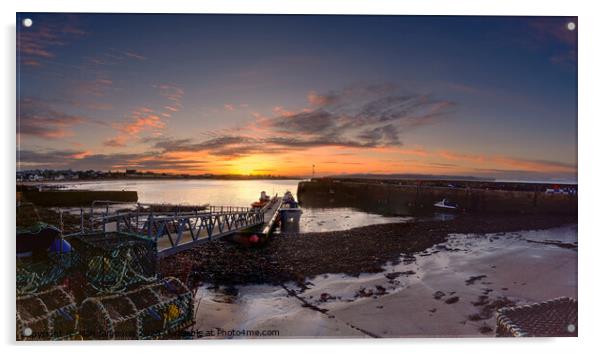 Portmahomack Sunset Acrylic by Alan Simpson
