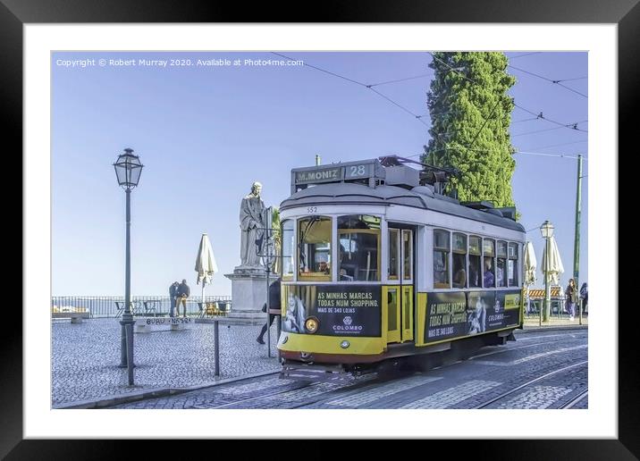 Lisbon Yellow Tram 28 Framed Mounted Print by Robert Murray