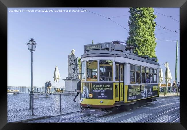Lisbon Yellow Tram 28 Framed Print by Robert Murray