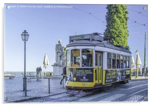 Lisbon Yellow Tram 28 Acrylic by Robert Murray