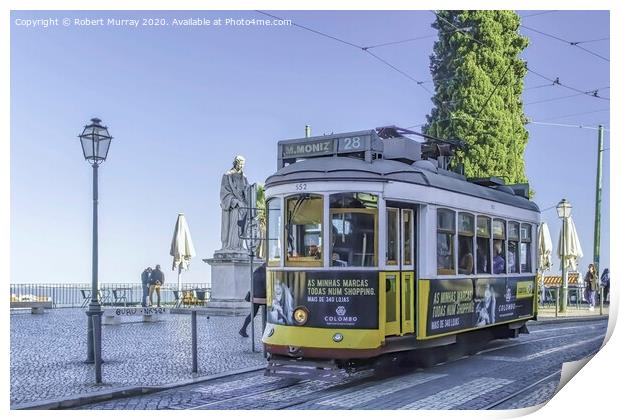 Lisbon Yellow Tram 28 Print by Robert Murray