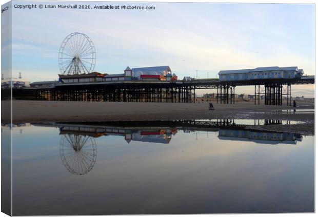 Central Pier Blackpool. Canvas Print by Lilian Marshall