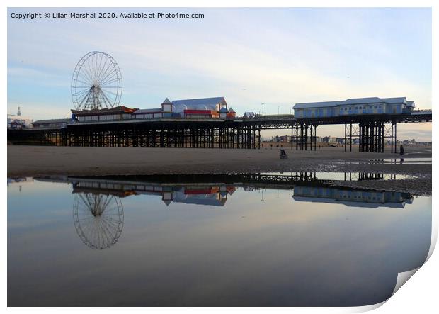 Central Pier Blackpool. Print by Lilian Marshall