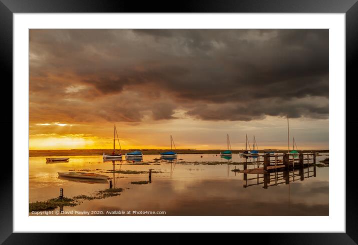 High Tide Sunset at Blakeney Norfolk Framed Mounted Print by David Powley