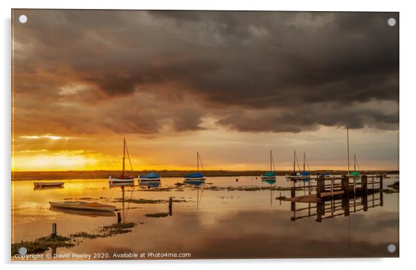 High Tide Sunset at Blakeney Norfolk Acrylic by David Powley